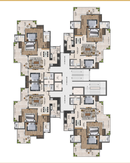 3 BHK Luxury Cluster Plan